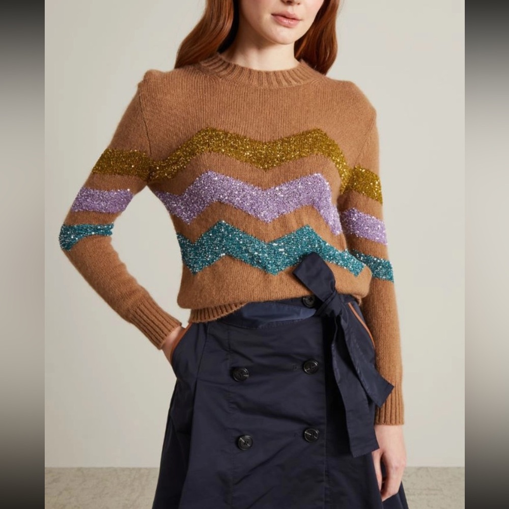 Weekend Max Mara Label-cut Sweater Size: Medium US6 Brown Fall/Winter/ Spring